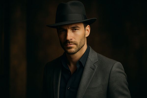 men style with hat