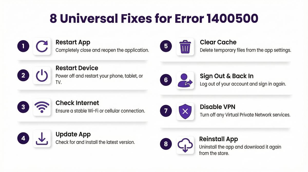 8 universal fixes for error 1400500 start here