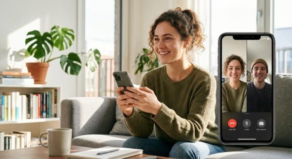 Camsurf random video chat running on a laptop browser and smartphone side by side