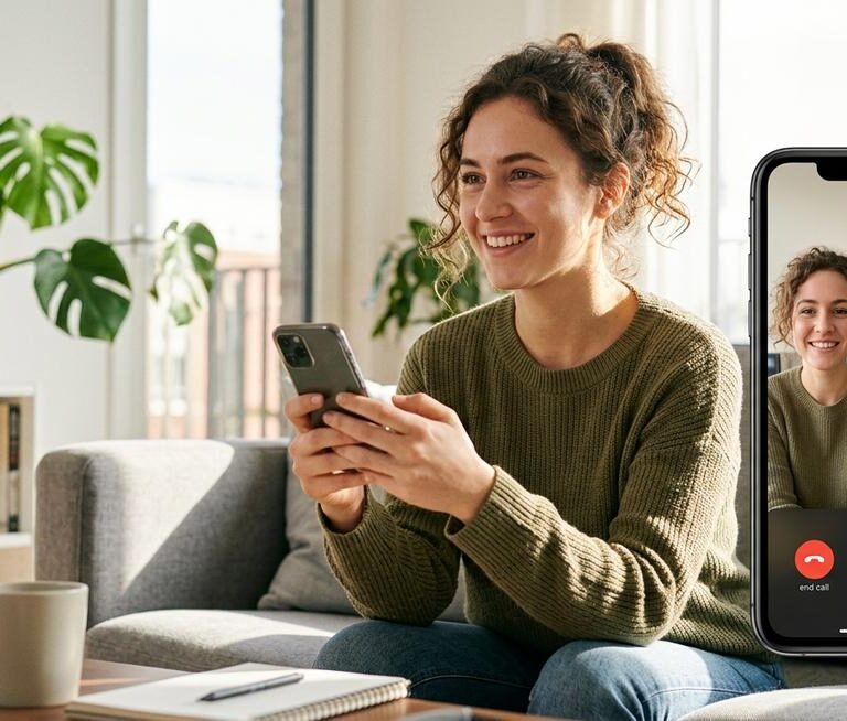 Camsurf random video chat running on a laptop browser and smartphone side by side