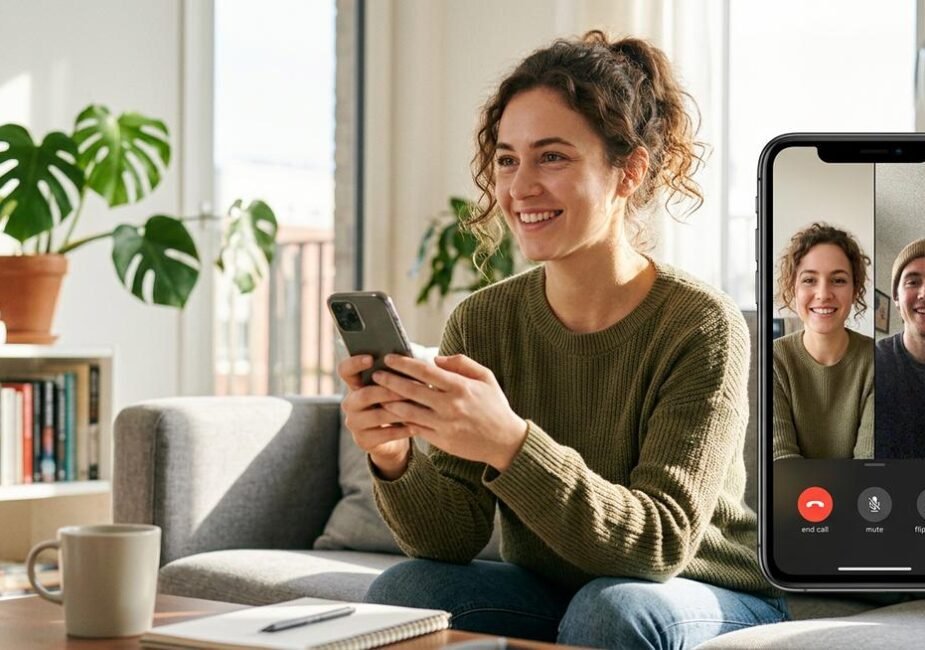Camsurf random video chat running on a laptop browser and smartphone side by side
