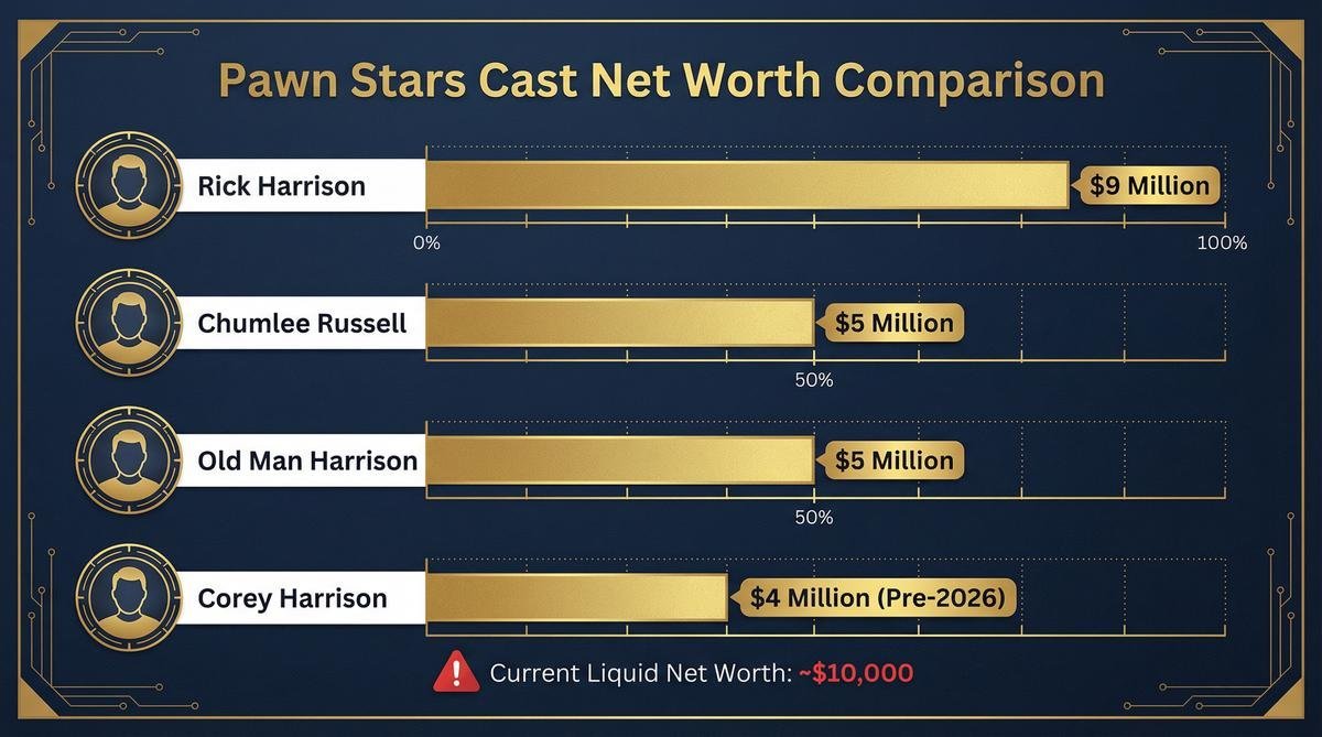 corey harrison vs the pawn stars cast net worth comparison