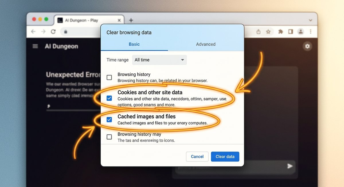 corrupted cache cookies and local storage