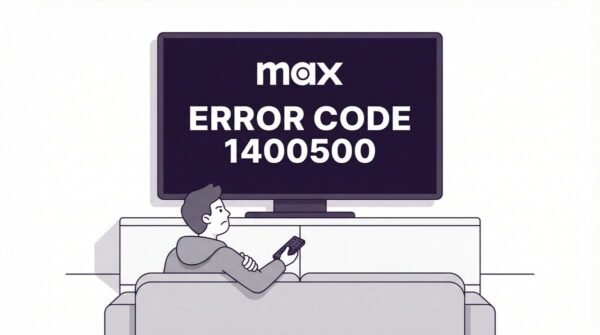 Person frustrated by HBO Max Error Code 1400500 on TV screen