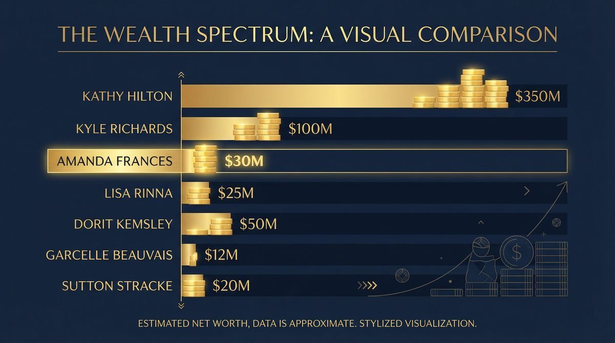 how does amanda frances net worth compare to the rhobh cast
