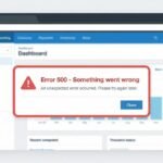 Xero error code 500 displayed as a modal dialog over the Xero accounting dashboard