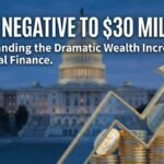 Ilhan Omar net worth: Capitol building with upward arrow and dollar coins representing dramatic wealth increase