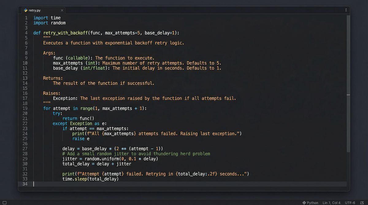 step 3 implement exponential backoff for retries